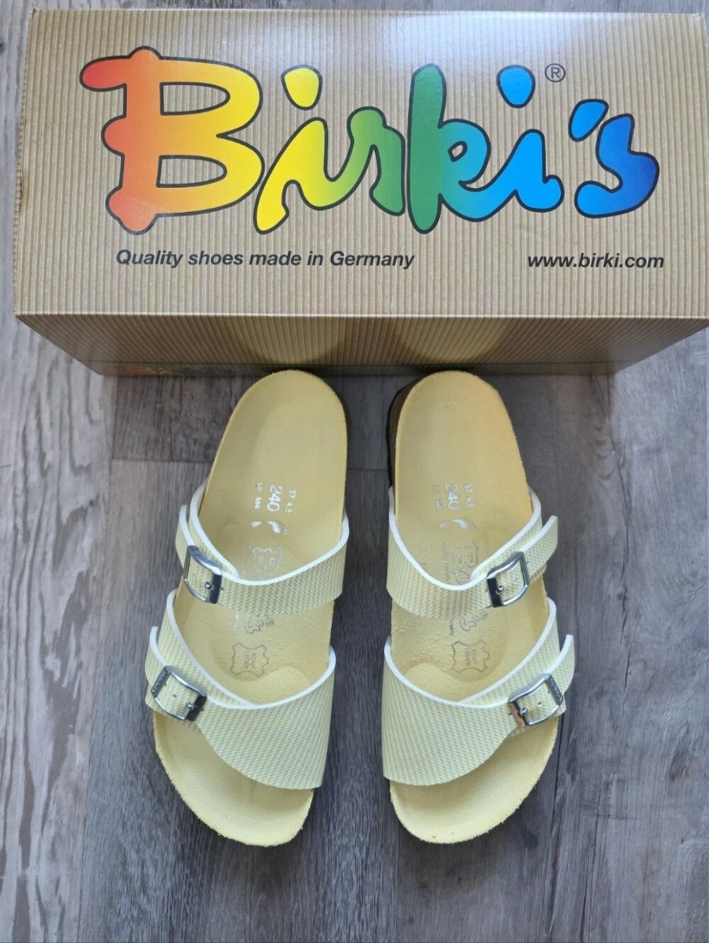 Aziza Yellow Birkenstock Strap Sandals NWB Size Womens 6